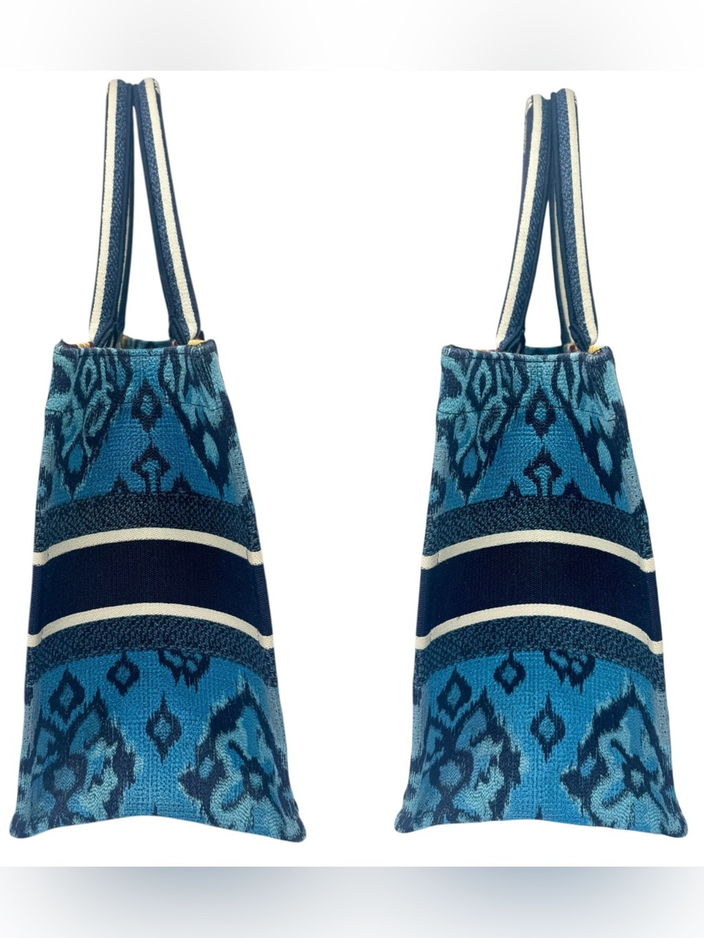 ✨🛍️ Dior Medium Canvas Embroidered Paisley Book Tote, Blue Multicolor - Picture 3 of 9